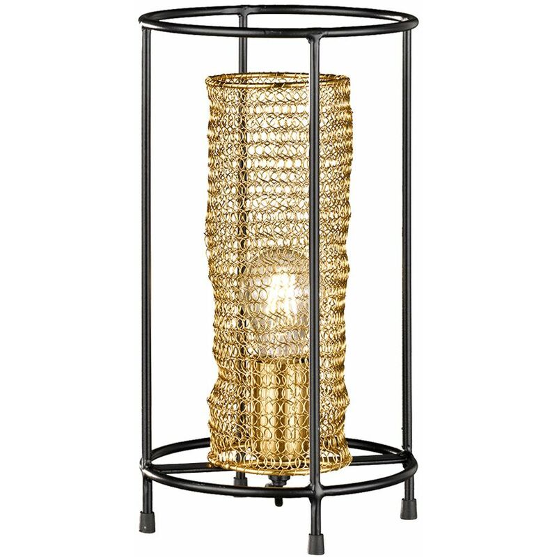 Image of Lampada da tavolo sala da pranzo gabbia api luce notturna a nido d'ape lampada oro in un set che include lampadine a led