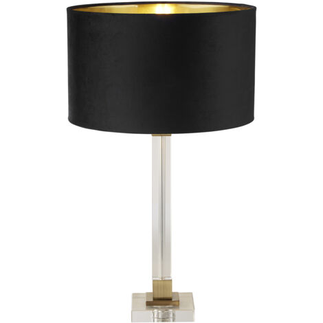 Lampada da tavolo Scarborough - Cristallo e metallo ottone, velluto nero