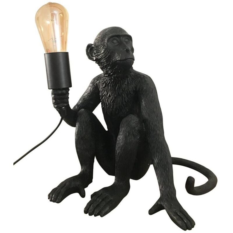 Image of Lampada scimmia in resina Rila - Nero