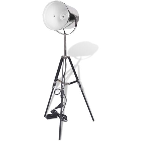 Lampada Da Tavolo Scrivania Teatro Con Treppiedi e Paralume In Ferro 64cm 25W