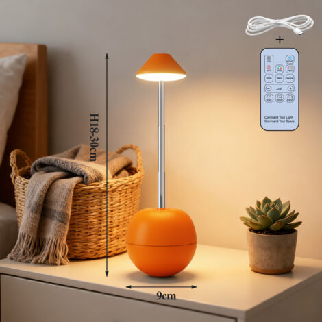 Lampada da tavolo senza fili, lampada da comodino senza fili, lampada notturna, luce notturna, ricaricabile, lampada da tavolo decorativa, camera da letto, ufficio, lampada d'atmosfera da comodino con