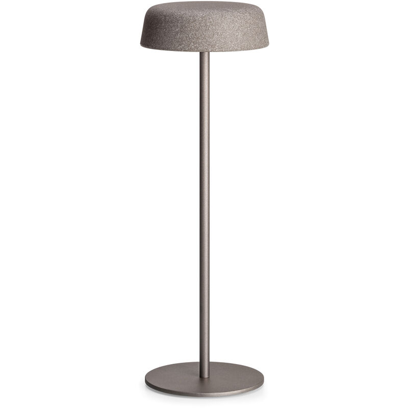 Image of Lampada da tavolo senza fili ricaricabile fade table lamp metal Ø13 H38 - argilla Plust argilla