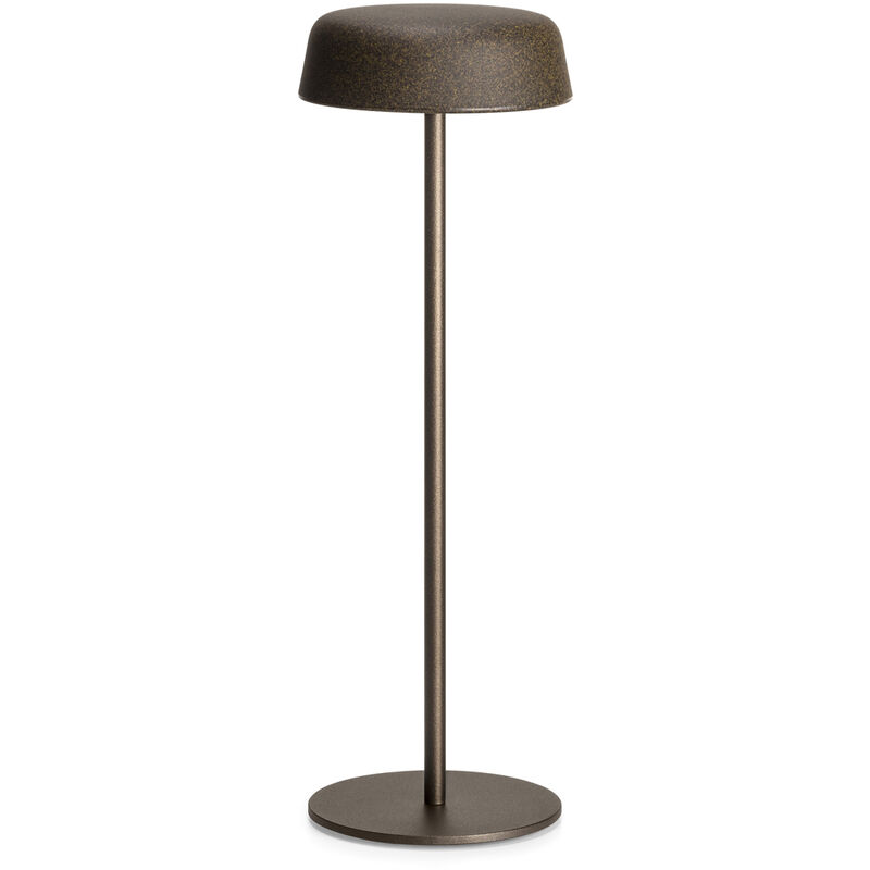 Image of Lampada da tavolo senza fili ricaricabile fade table lamp metal Ø13 H38 - golden rust Plust golden rust