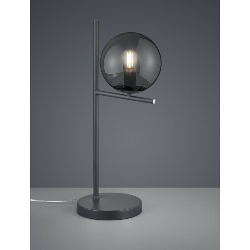 Image of Lampada da Tavolo Sfera Vetro Fumé Antracite 1xE14