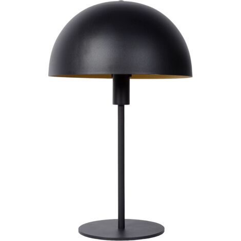 Lampada da tavolo Siemon nera Lucide E14 40 cm acciaio
