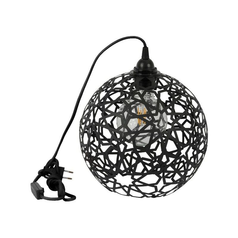 Image of Lampada da Tavolo Siena, Metallo, Nero, 20x20x23 cm