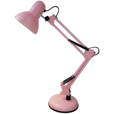 Lampada da tavolo snodata viar 1xe27 rosa 55x12,5x14cm