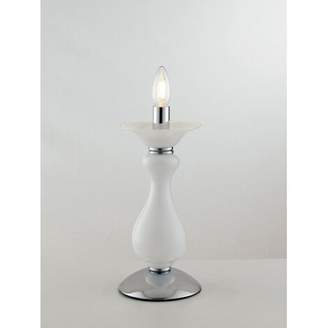 "Lampada da tavolo SOFFIO in vetro bianco"