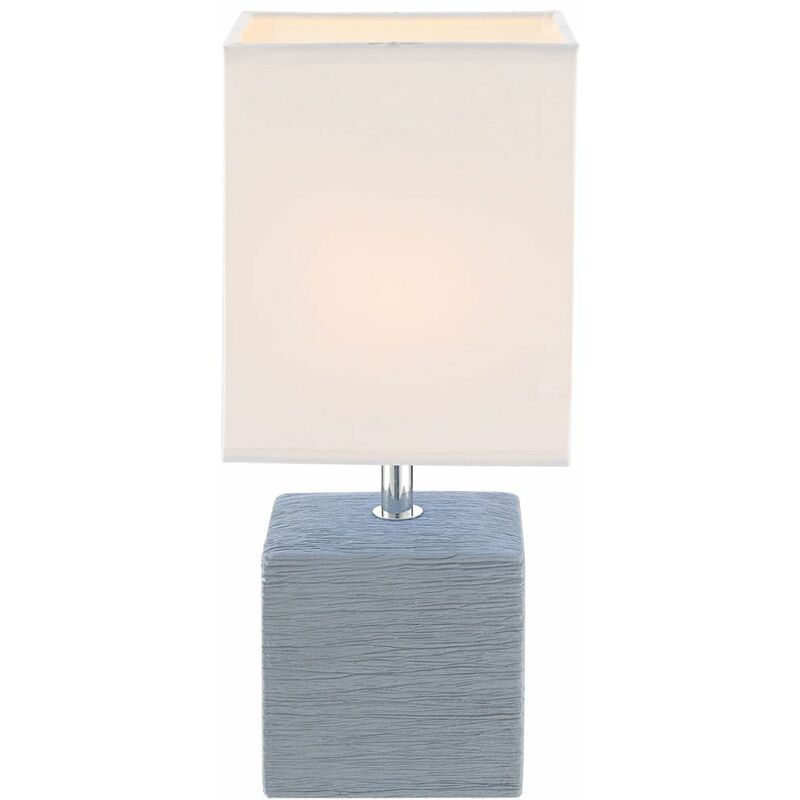 Image of Etc-shop - Lampada da tavolo in ceramica soggiorno sala da pranzo lato lettura lampada paralume in tessuto in un set con lampadine a led