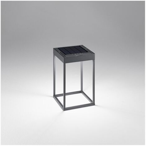 Lampada da tavolo solare e ricaricabile CAGE di Perenz Grigio Scuro H30cm
