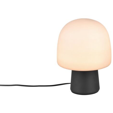 Lampada da tavolo STEEN fungo nero opaco vetro grigio