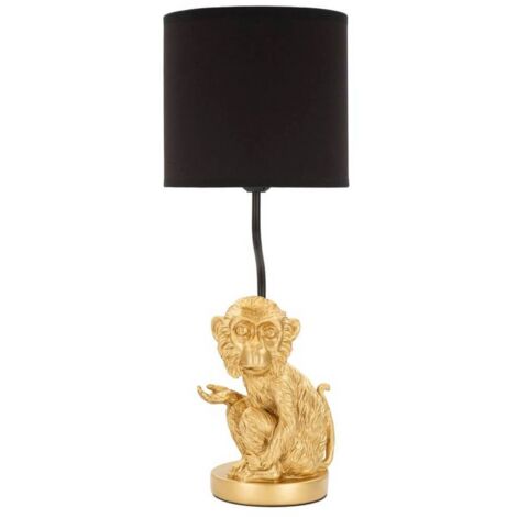 Lampada da tavolo struttura in poliresina e metallo color oro per interni -Scimmia