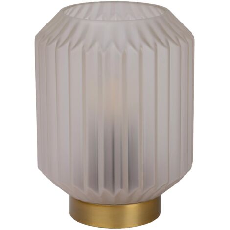 Lampada da tavolo Sueno vetro bianco oro E14 Lucide