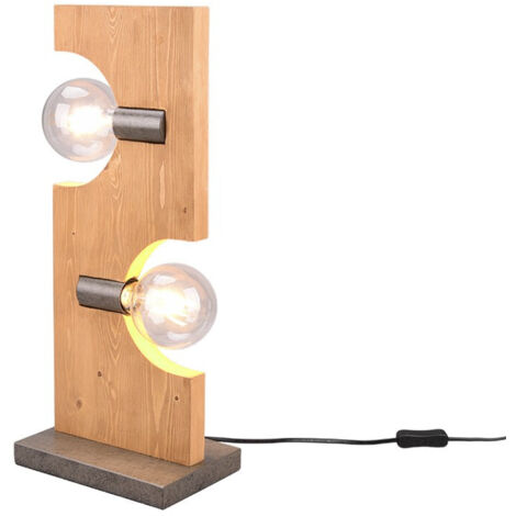 Lampada da tavolo Tailor legno/argento 2xE27 52cm Trio