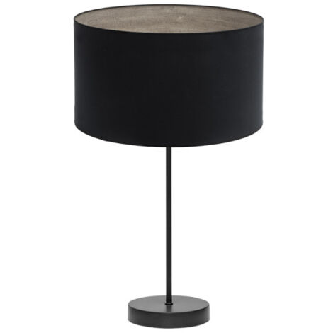 Lampada da tavolo tania 1xe27 nero/nero/grigio legno 62x30x30 cm
