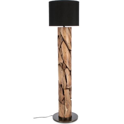 Lampada da Tavolo Teak Marrone Rustica da Interni - ANANYA