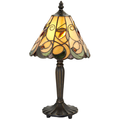 Lampada da tavolo Tiffany JAMELIA vetro E14 40W multicolore