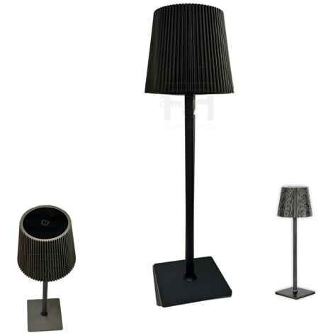 LAMPADA DA TAVOLO TOUCH LED MODERNA RICARICABILE BAR HOTEL RISTORANTE NERO G02