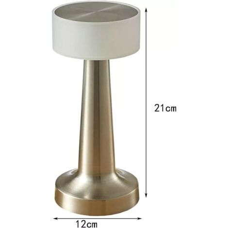 LAMPADA DA TAVOLO TOUCH LED RICARICABILE USB LUCE DECORATIVA 3 COLORI SENZA FILI  ARGENTO