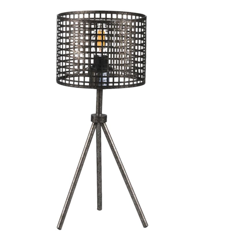 Onli - lampada da tavolo flam in metallo grigio