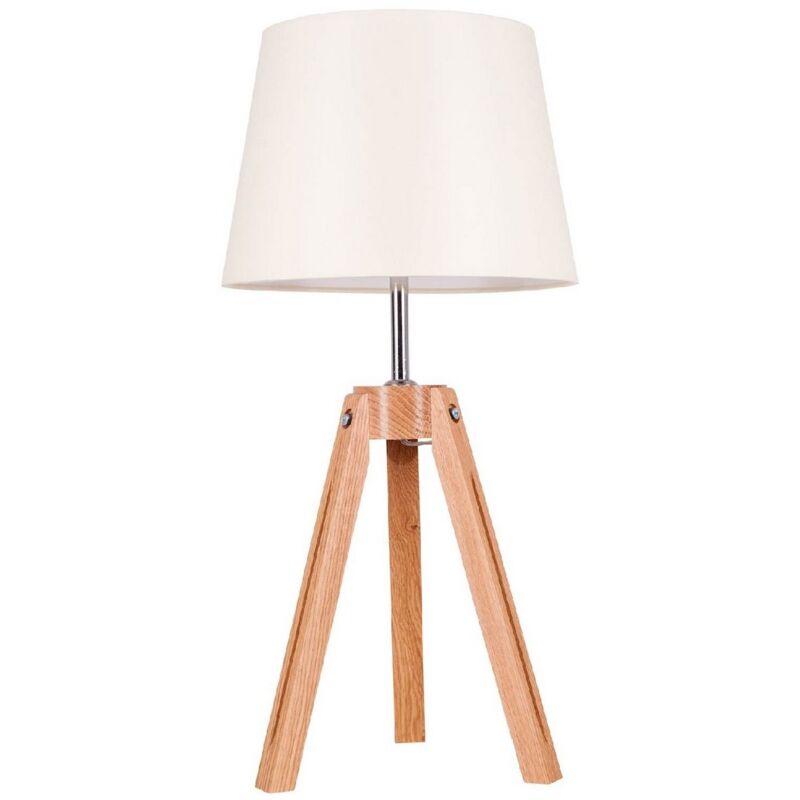 Lampada da Tavolo Tripod, Legno, Metallo, Tessuto