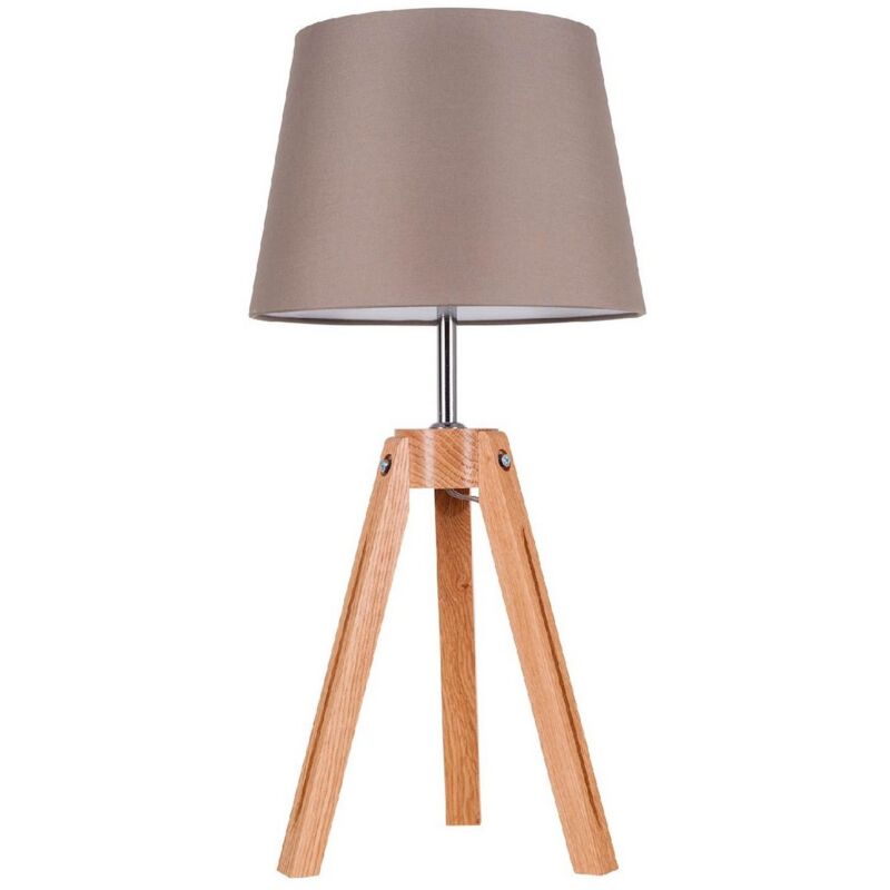 Lampada da Tavolo Tripod, Legno, Metallo, Tessuto