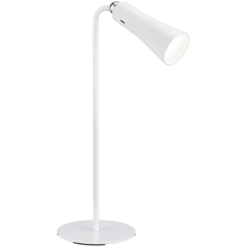 Image of Lampada da Tavolo USB da Interno a LED SMD in Metallo Bianco Opaco