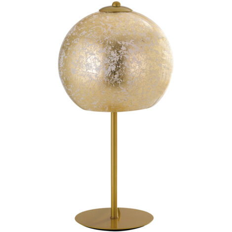 "Lampada da tavolo VANITY oro in vetro con cavo in tessuto (1xE27)"