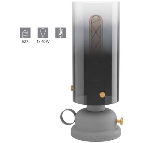 Lampada Da Tavolo Vintage Gargrave Acciaio Grigio 1 Luce E27