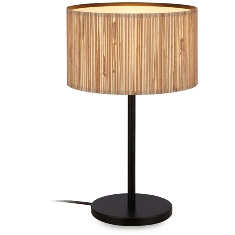 Lampada Da Tavolo Vintage Slama Metallo Nero 1 Luce E27
