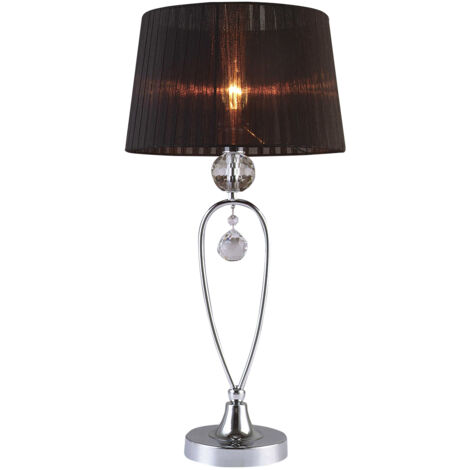 Lampada da tavolo Vivien Italux cromo paralume nero E14