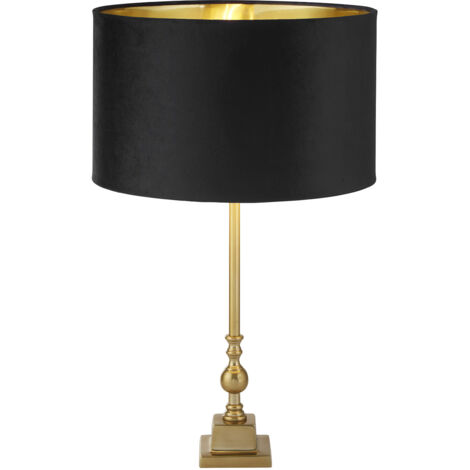 Lampada da tavolo Whitby - Ottone anticato e paralume in velluto nero