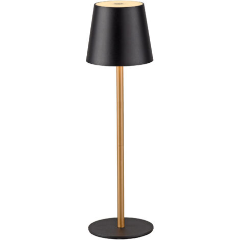 Lampada da tavolo wireless touch nero/ottone LED IP54 EURIA