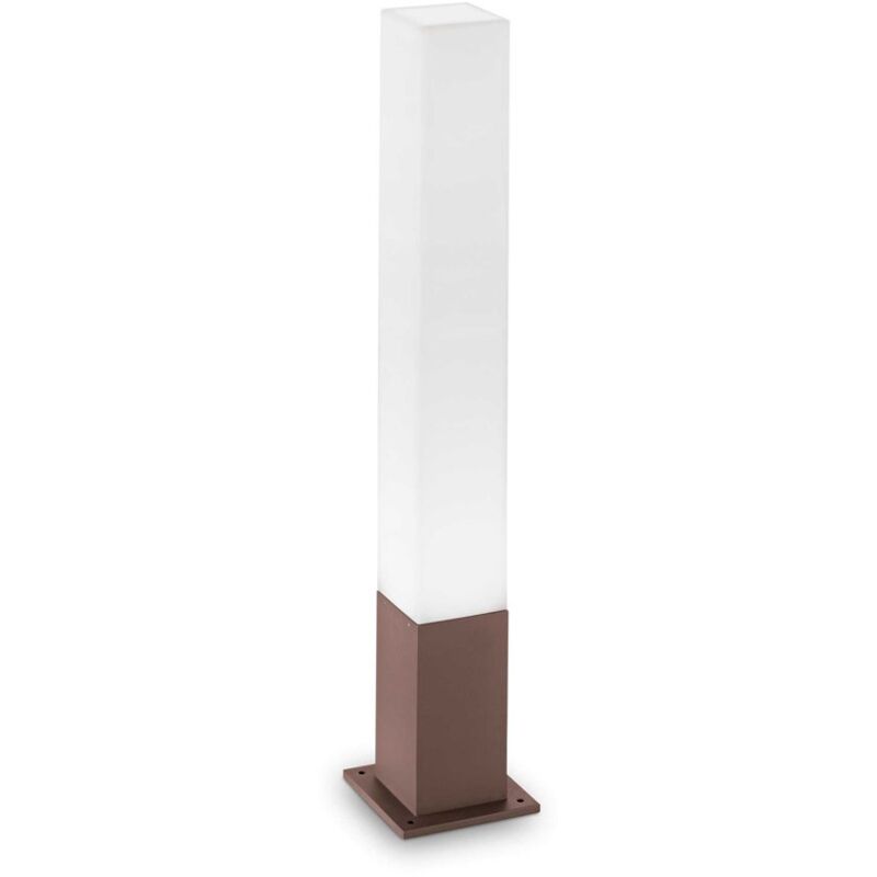 Ideal Lux - Palo Da Esterno Quadrato Moderno Edo Alluminio-Materie Plastiche Coffee Gx53