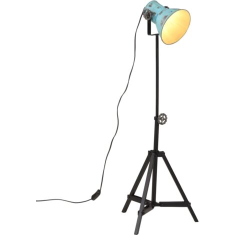 Lampada da Terra 25 W Blu Anticato 35x35x65/95 cm E27 vidaXL