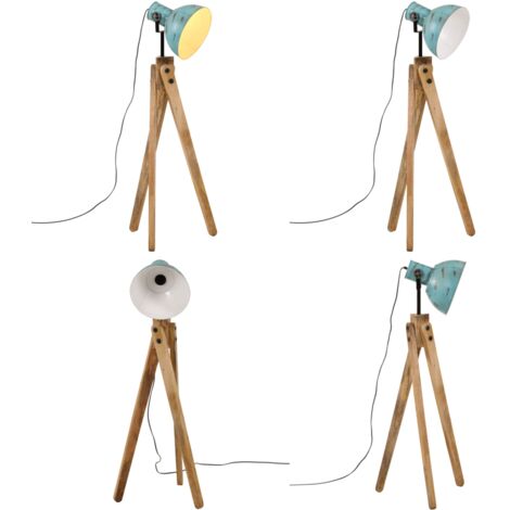 Lampada da Terra 25 W Blu Anticato 45x45x120 cm E27 - Illuminazione - Stile industriale
