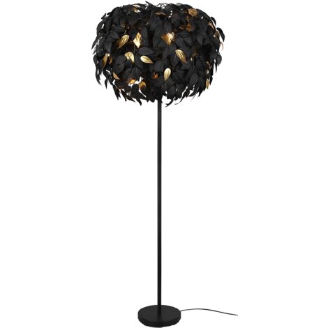 Lampada da terra 3 luci, metallo e plastica, nero, H 180 cm, Leavy