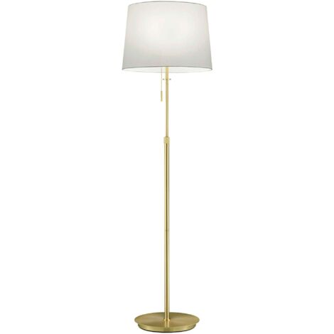Lampada da terra 3 luci, metallo, ottone satinato e bianco, H 180 cm, Lyon