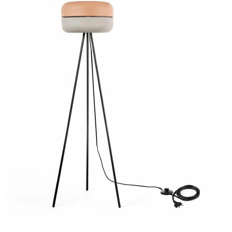 Lampada da Terra 35x35xH140 cm in Metallo Idra Rosa e Grigio