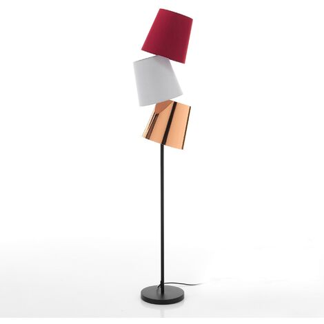 Lampada da terra a 3 luci in tessuto multicolore cm. H.162xL.33xP.25