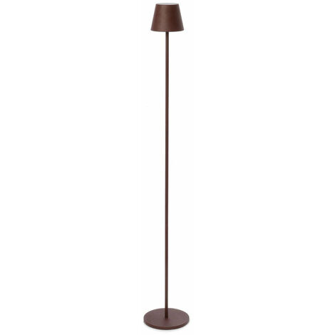 Lampada da Terra a Led  Ø17x115 cm in Metallo Etna Marrone