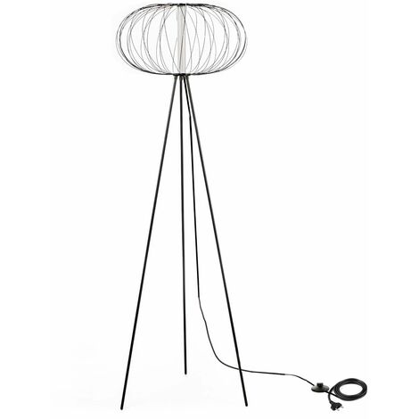 Lampada da Terra a LED 50x50xH150 cm in Acciaio e Metallo Mizar Nero