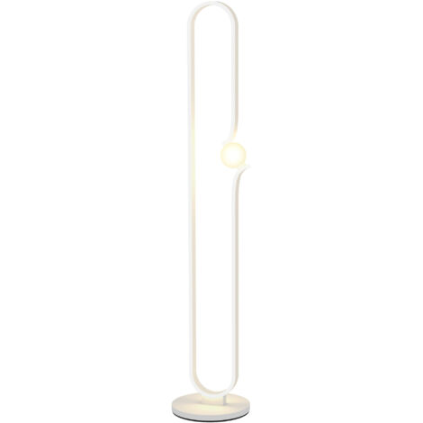 Lampada da Terra a LED Design ad Arco con Sfera in Vetro Luminosità Regolabile e Interruttore a Pedale Bianco