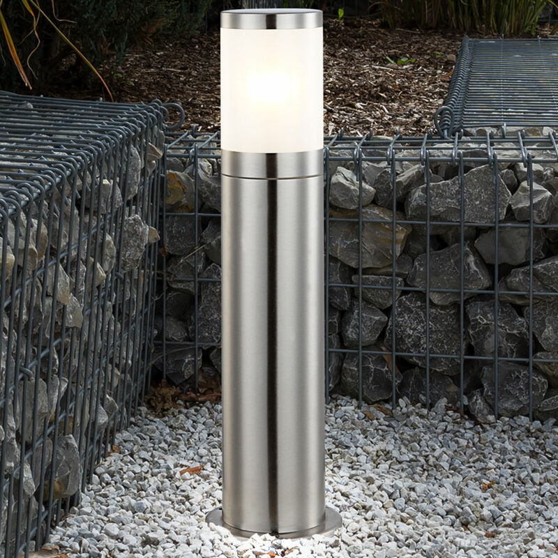Image of Lampada da terra a led per esterni con base in acciaio inossidabile, illuminazione da giardino in un set che include lampadine a led
