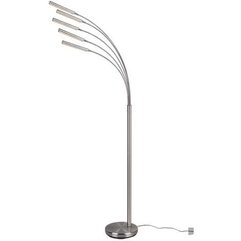 Lampada da terra ad arco LED REED argento 5 luci RL