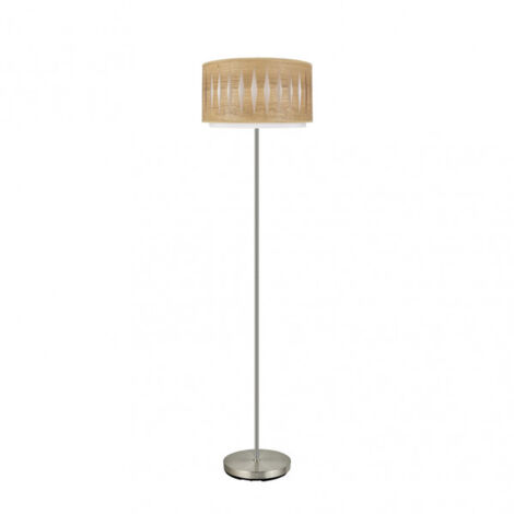 Lampada da terra Alexandra con paralume in legno Clara FABRILAMP