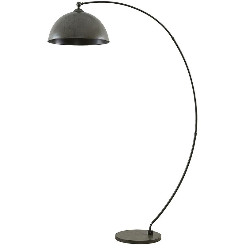 Image of Lampada da terra ad arco Jonera, interruttore a pedale, grigio - grigio scuro - Lindby