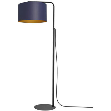 Lampada da terra Arden nera paralume blu E27 Luminex
