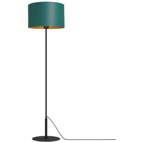 Lampada da terra Arden nera paralume verde E27 15W