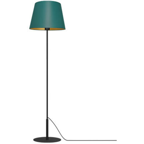 Lampada da terra Arden nera paralume verde E27 15W